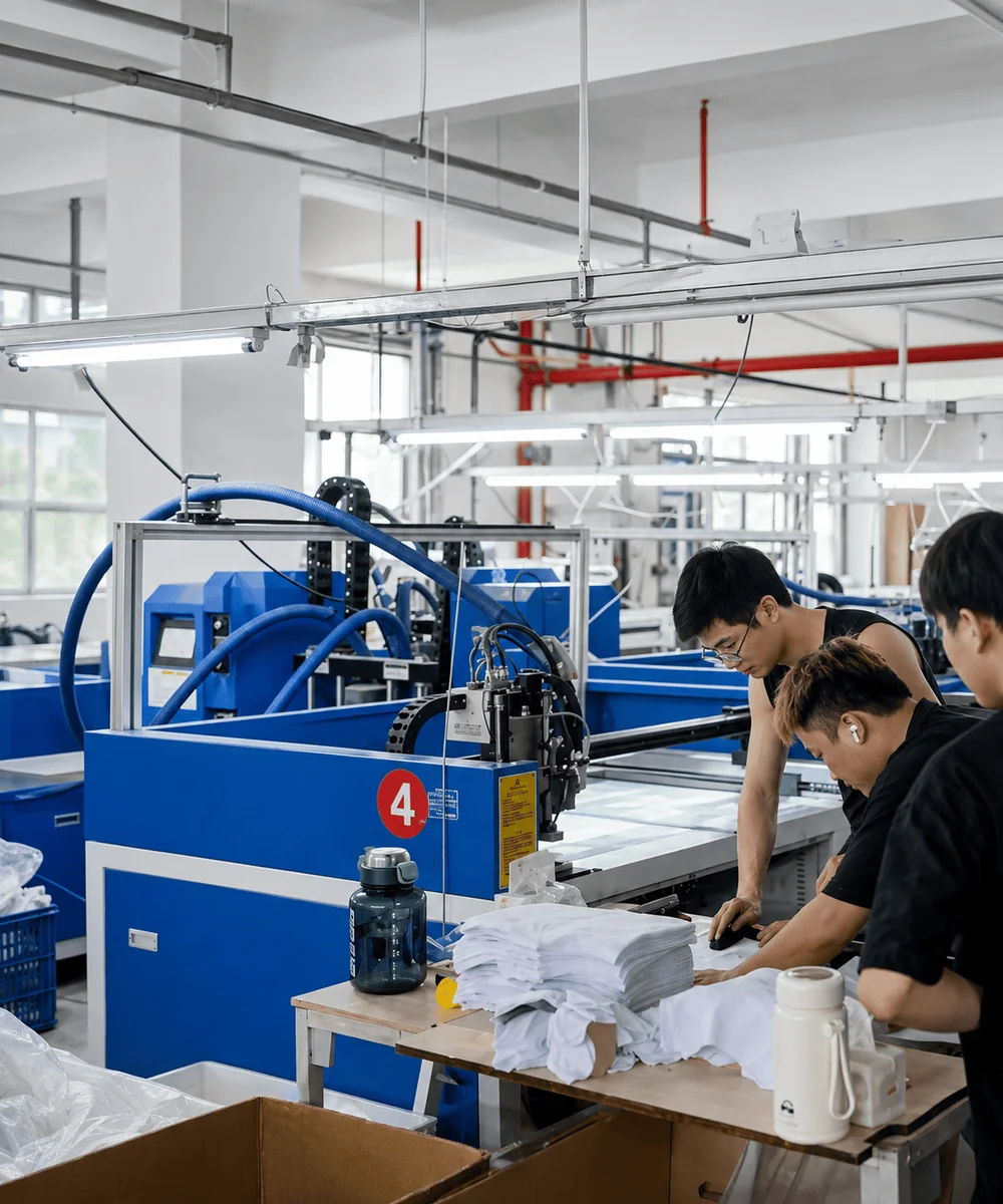 YeegemCare product development team working in the manufacturing workshop