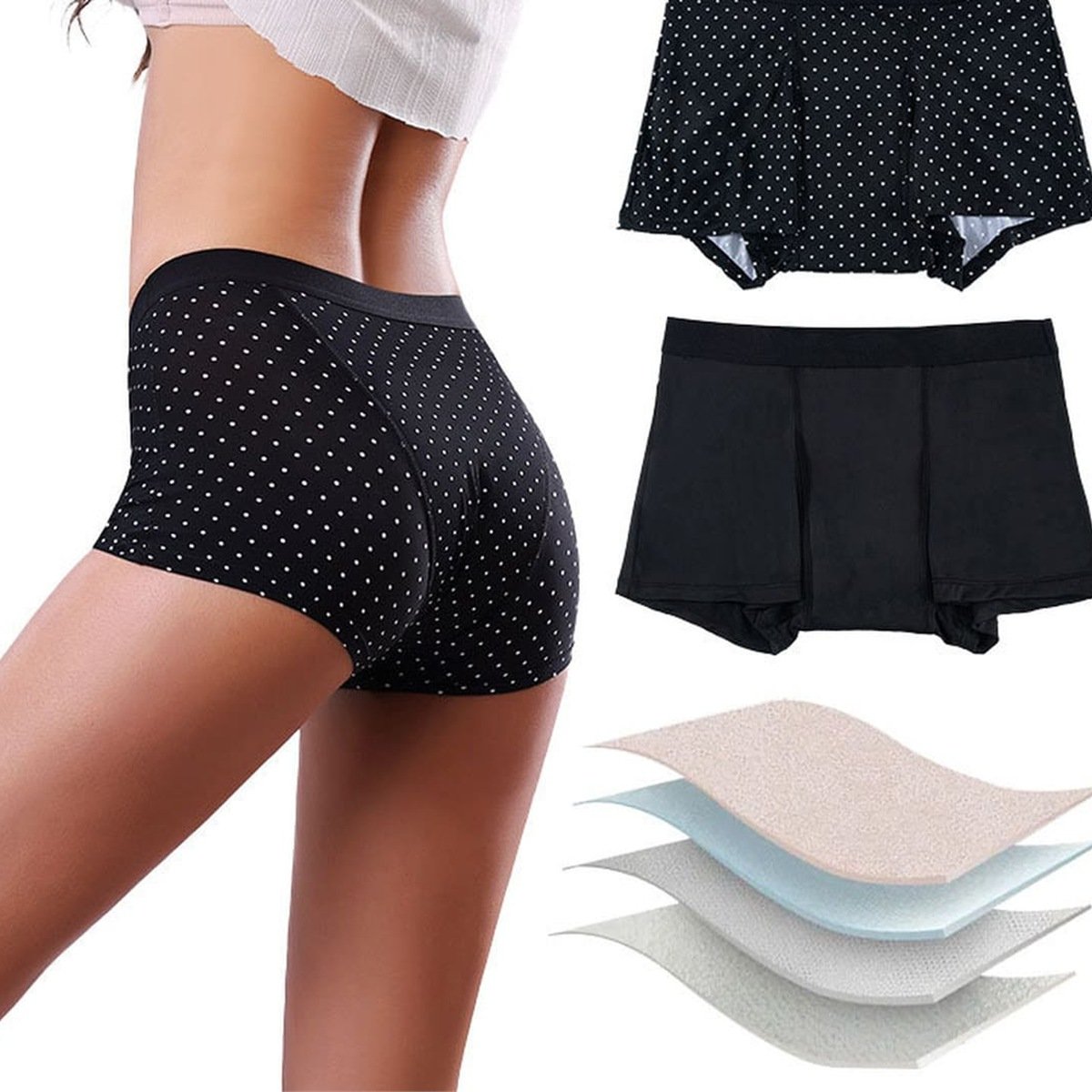 YC8811 four-layer boxer-style period underwear